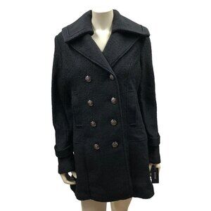 GUESS WOMEN DOUBLE BREASTED WOOL BLEND COAT‎ LG NEW WITH TAG